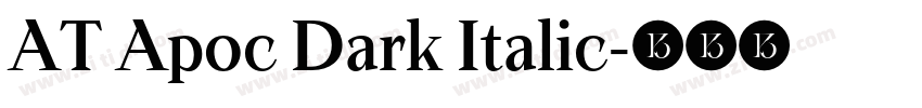 AT Apoc Dark Italic字体转换